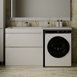 Style Line Тумба с раковиной Даллас 150 L 2 ящика под стиральную машину – фотография-2